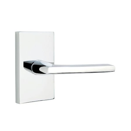 Emtek Helios Lever Right Hand 2-3/8 in Backset Privacy w/Modern Rectangular Rose for 1-1/4 in to 2 in Door 5212HLOUS26RH